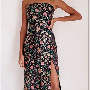 Lulus Floral Jacquard Dress